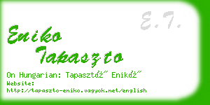 eniko tapaszto business card